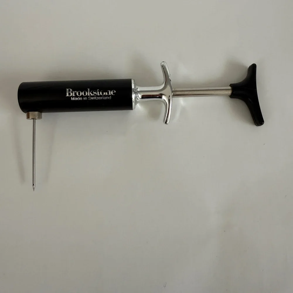 Vintage Brookstone Wine Bottle Air Pump Cork Popper Opener Swiss Made